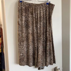Leopard cheetah print midi skirt